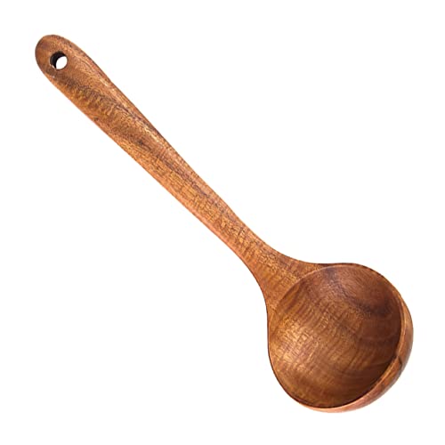 Anneome 25C553B6NP00T Big Wooden Spoon Soup Ladle Dinner Spoon Ladle For Soup Rice Spoon Sauce Ladles Ladle Spoon Cooking Spoon Wooden Spoon Ladle Cooking Ladle Water Ladle Bamboo Household Frying Spoon cover