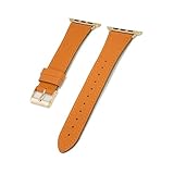 compatible with Apple Watch アップルウォッチ用 バンド ベルト エプソンレザーベルト クロカラント KUROCURRANT 44mm 45mm 46mm 49mm用 Series11/10/9/8/7/6/5/4/3/2/1/SE/SE2/Ultra/Ultra2/Ultra3に対応 オレンジ/ローズゴールドパーツ