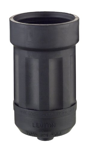 Leviton Boot for Straight / Locking Connector, 20 Amp and 30 Amp, 4, 5-Wire, Weather Resistant, 6034, Black