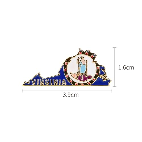Image of State Shaped Map Lapel Metal Pin Enamel Brooch Keepsake Beautifully Designed for Backpack Hat