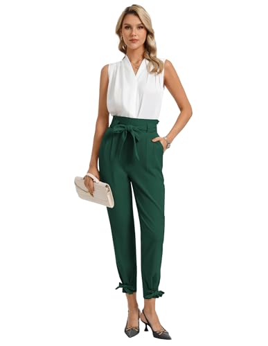 Image of GRACE KARIN Womens Casual High Waist Pencil Pants Paper Bag Pants for Work