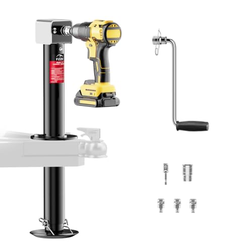 FZZD 5000 lbs A-Frame Trailer Jack, 20-24V Cordless Drill Compatible, 23' Lift, for Utility,RVs...