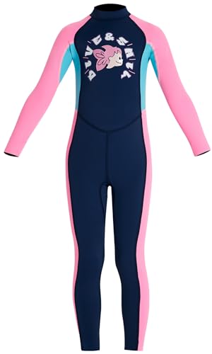 SEAUR Kids Wetsuit for Boys Girls One Piece Swimsuit Back Zip Long Sleeve UPF 50+ Diving Surfing Full Body Swimwear