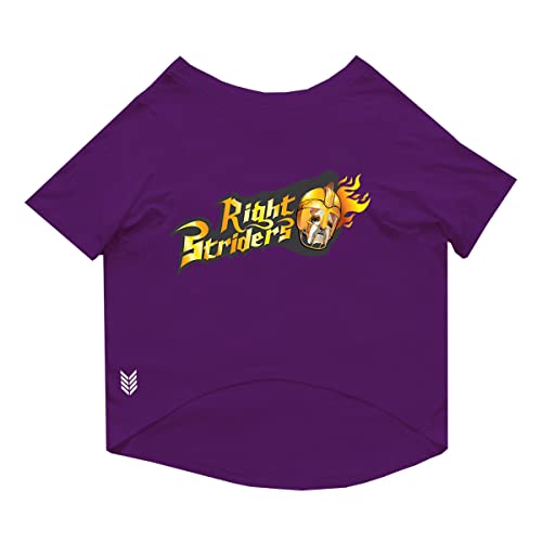 Image of Ruse Crew Neck Half Sleeves T-Shirt for Dogs IPL Replica Kolkata Right Striders Team Dog Cotton Jersey Printed Breathable Tees Apparel for Pet - Gift for Dogs (Saint Bernard, Great) (Purple, XXL)