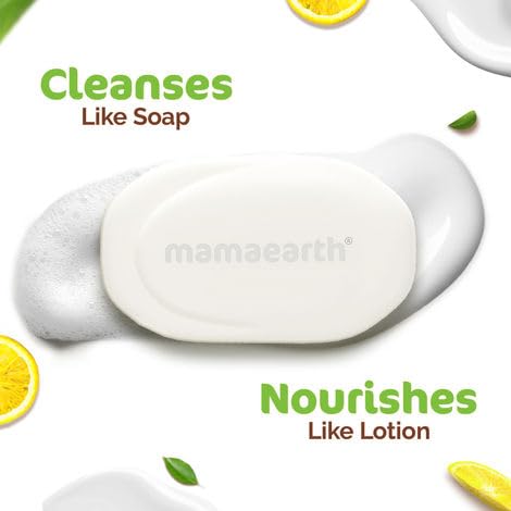 Image of Mamaearth Vitamin C Moisturizing Lotion Soap (3 + 1 Free) (125 gm x 4) | Deeply Cleanses | Moisturizing Bathing Bar | Brightens Skin | Nourishes Dry Skin | Non-Drying | 76% TFM Grade 1 Soap