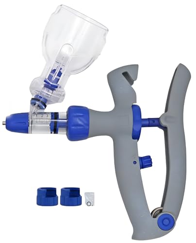 Pistola Inyectora AutomáTica De Jeringas Para Cabras Y Ganado Con Sistema De InsercióN De Botella, Ajustable Y Precisa Para AdministracióN Continua(5ml/Blue)