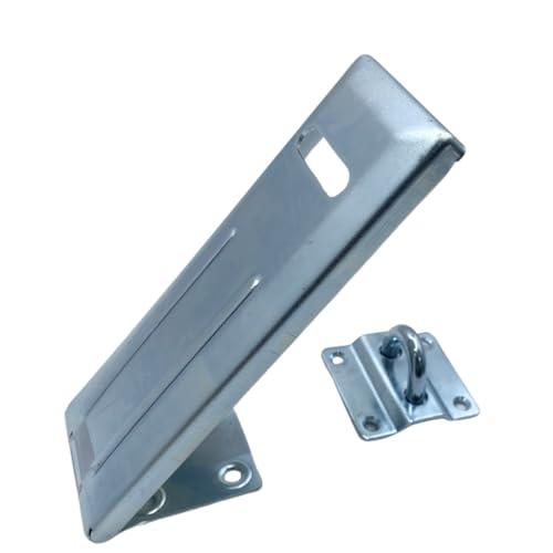 Image of NUSET 6 inch Single Hinged Hasp with Rolled Edges and Laminated 2 inch Padlock with Bumper keyed Alike, Set of 2