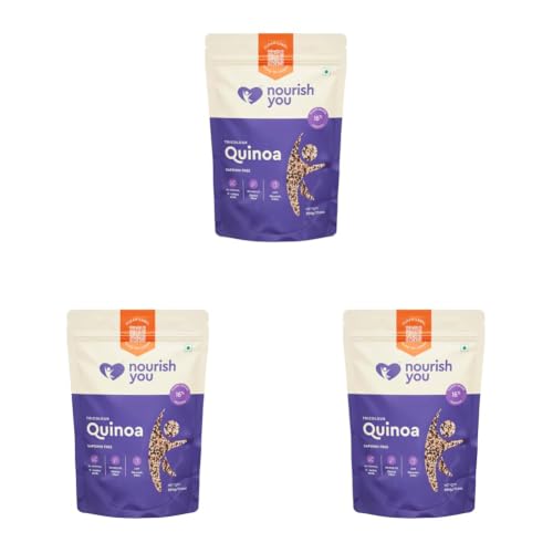 Image of Nourish You Tricolour Quinoa | Protein & Fiber Rich Superfood | Gluten-Free Quinoa Grains for Eating | Healthy Food for Weight Management, Heart Health & Immunity | Ideal for Salads, Khichdi, Pulao & More - 500g