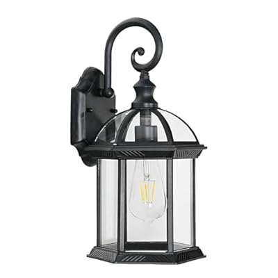 Zanritelit Outdoor Wall Lights for Proch Front Door Patio, Aluminum Outdoor Porch Lights Fixture Wall Mount, Black Waterproof Exterior House Lighting Fixtures, Outside Wall Lantern