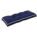 Favoyard Outdoor Bench Cushion 42 x 16 Inch Water-Resistant & 3-Year Fade Resistant Patio Furniture Cushions Tufted Garden Seat Pads for Indoor/Outdoor Porch Sofa Settee Couch with Ties, Blue