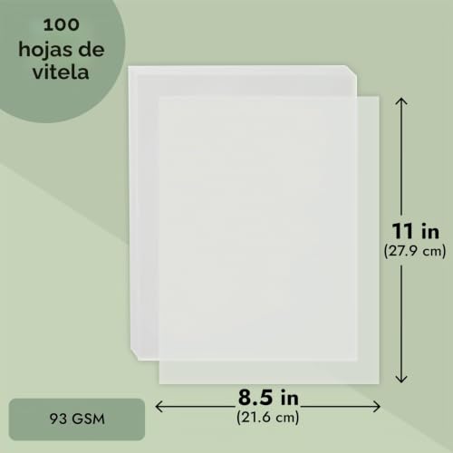 Miniatura 5 de 100 Hojas De Papel Vitela Translúcido Imprimible, Papel De Calco Para Invitación, Bocetos, 93 G M 8.5 X 11 Pulgadas