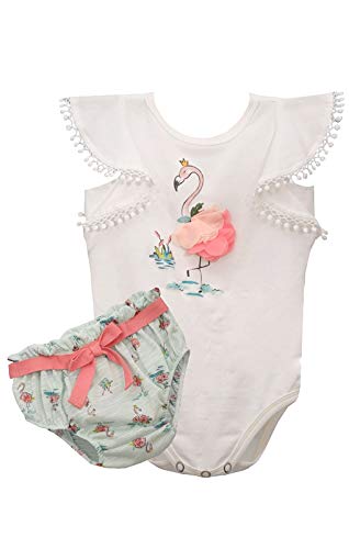 Bonnie Jean Baby Girls Flamingo Tee and Diaper Cover Set