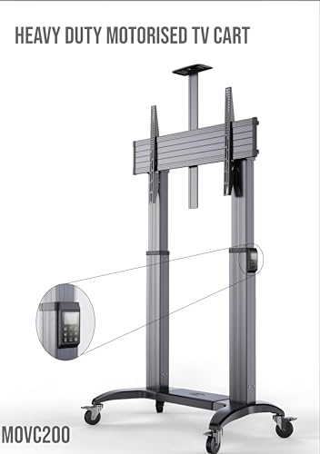 Image of BIG VUE TV Cart, Stand for LCD LED 4K Flat Screen TVs for Bedroom, Living Room, Studio Classic Design, Home Decor (Trolley, 32-100 Inch Motorized)