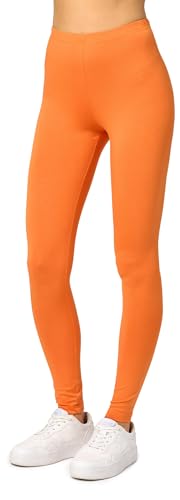 Merry Style Leggings desportivas longas para mulher, collants com cintura elástica, leggings para mulher, vestem-se macias, flexíveis, respiráveis, ideais para todas as estações MS10-143, Laranja, M