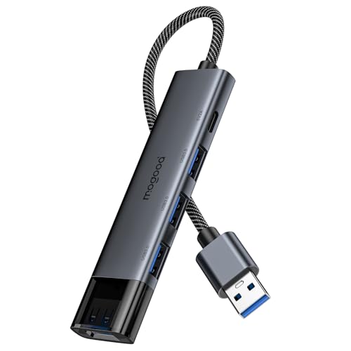MOGOOD Hub USB 3.0, Adaptateur Multiport USB 5Gbps, Hub USB avec 4 Ports de Type A 3.0 et Port de Type C, Extendeur Type A pour Ordinateur Portable, PC, Disque Dur, Clés USB, Clavier, Souris