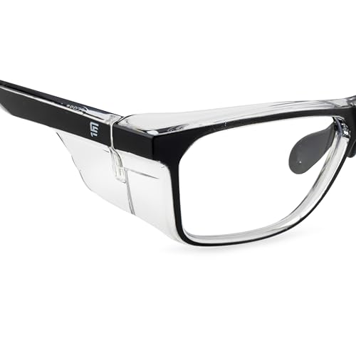 Image of FAMOUS Prescription safety eyeglass frames for men and women polycarbonate material with zero power lens with clear side shield