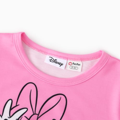 Image of Disney Frozen Princess Minnie Stitch Girl Clothes Long Sleeve Knot Front Sweatshirt Flare Pants Fall 2 Piece Outfit 2-9Y