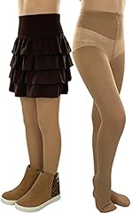 Opaque Nylon Solid Colored Tights - Nude