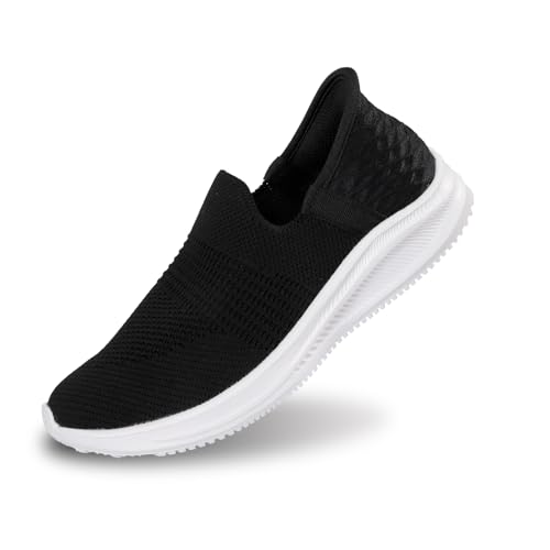Men's Slip-on Loafers Comfortable Walking Shoes Breathable Knit Casual Sneakers Lightweight Breathable Mesh Shoes for Women