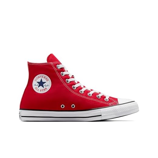 Converse Tênis unissex adulto Chuck Taylor All Star Canvas cano alto, 39 masculino / 40 feminino, Vermelho, 36