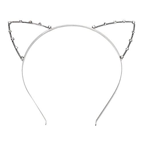 WINOMO Rhinestone Headband with Cat Ears Fancy Dress
