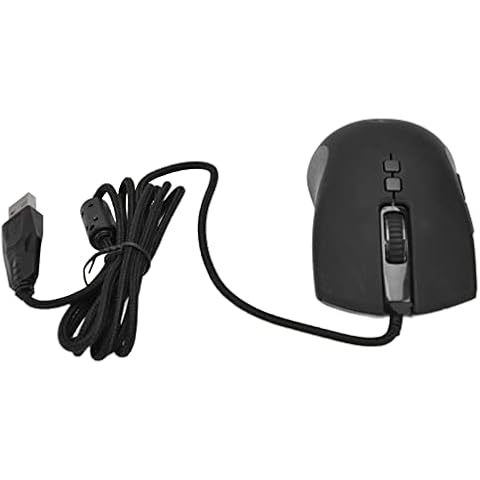 Ouyoo Wired Gaming Mouse, Black RGB Backlight RGB Wired Mouse Ergonomic Design 6400DPI High Cover