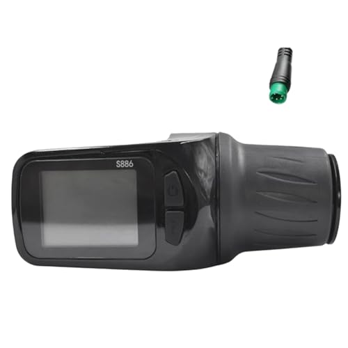 IDOLOVA with Twist Throttle Instrument Display S886 24V 36V 48V 60V S886 for Electric Scooter Bicycle (5PIN), Black