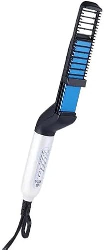 Hot Tool Men's Beard Straightener Brush | Quick Styling Beard Brush for Curly Hair, Beard Electric Straightening Comb, Fast and efficient Hair Styler for Men/Women.