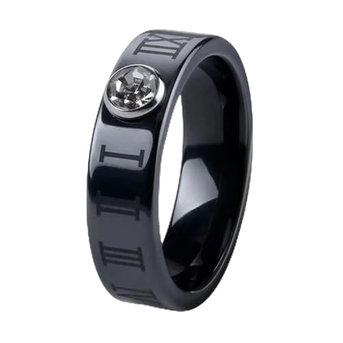 Anillo de compromiso de cerámica de 6 mm para un regalo de aniversario