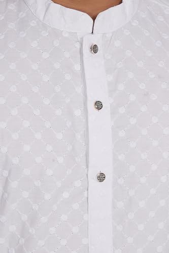 Image of DIVISIVE Men's Thread Embroidered Cotton Only Slim Fit Kurta