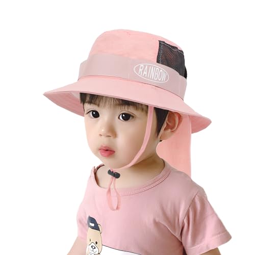 Children's Sun Hat Summer Outdoor Neck Guard Protection Mesh Fishermen Adjustable Cap Baby Kids Bucket Hat for Boys and Girls2