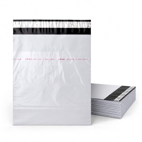 Image of BonKaso 13.5x17 Inch Poly Courier Bags with POD | 55 Microns Tamper-Proof Self-Seal Plastic Packaging Envelopes | Waterproof Shipping Covers for E-commerce & Courier Use - Pack of 50