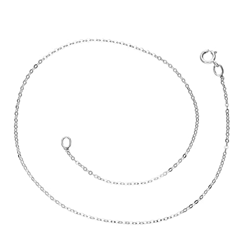 Chaîne de Cheville Mailles Forçat en Or Blanc 9 Carats 24cm