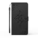 Produktbild Lederhülle Handyhülle für Nokia 5.3 Hülle Blume Leder Book Tasche mit Kartenfach und Magnet Silikon Schutzhülle Handytasche Case für Nokia 5.3 Handy Hüllen Schwarz