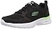 Skechers air Dynamight Venturik, Basket Homme, Bordure en Textile synthétique Noir Citron Vert, 42.5 EU