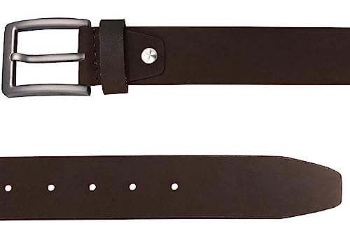 Image of Men's Formal Genuine Leather Adjustable Pin Buckle Belt (Leath-5)