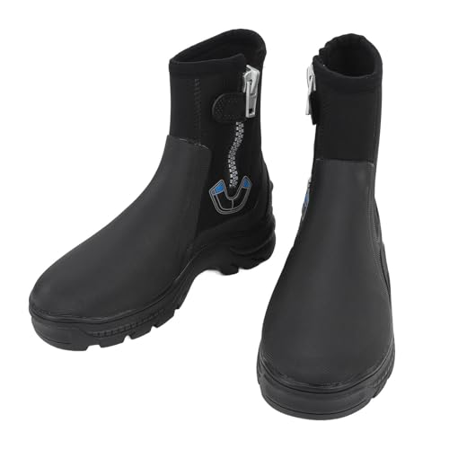 Diving Boots, High Top Neoprene Scuba Boots 5mm Thickness Rubber Sole Soft Lining for Snorkeling Swimming Surfing