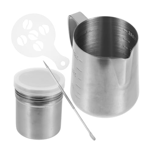 iplusmile Bricco Per Latte in Acciaio Tazza Per Montare Schiuma Bricco Per Caffè Espresso Facile Da Pulire e Usare Per Bar e Caffetterie