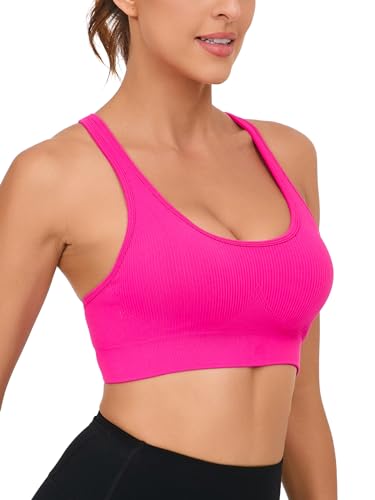 Image of RUNNING GIRL Sports Bras for Women,Seamless Strappy Sports Bra High Support Crisscross Back with Removable Pads