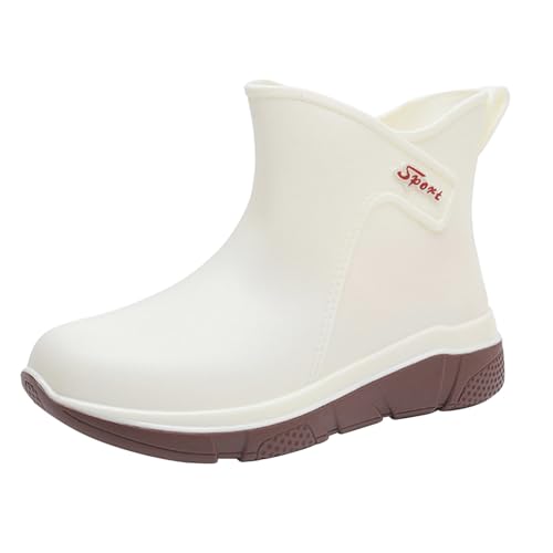 Botas de agua para mujer, antideslizantes, con parte inferior gruesa, resistentes al agua, cómodas, fáciles de limpiar, botas de lluvia de goma, fáciles de poner y quitar, botas de agua Wellington