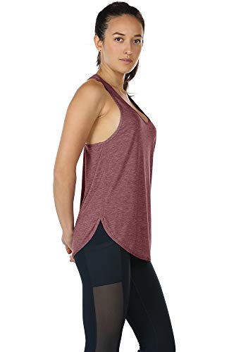 icyzone Women's Racerback Workout Athletic Running Tank Tops Loose Fit (Pack of 2)3