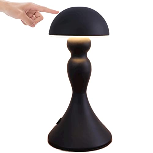 Lampe de table sans fil noire tactile et rechargeable pour bureau et restaurant