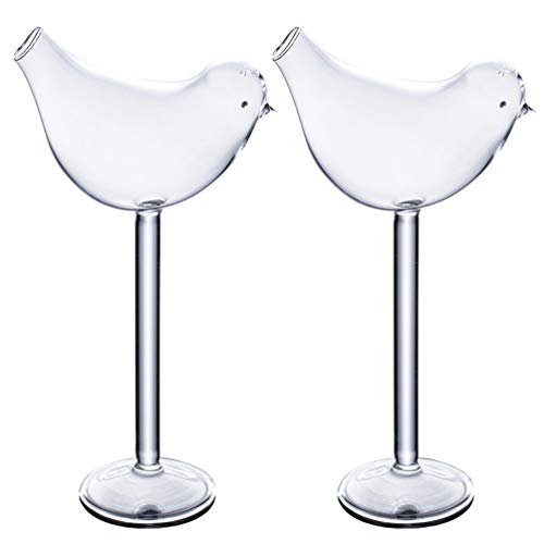 Hemoton Decoração De Casamento Decoração 2Pcs Bird Cocktail Cup Bird Glass Copo Clear Cup para Beber