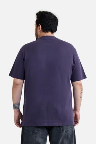 Image of SNITCH Men Plus Size T-Shirt | Stay Simple Stay True Graphic Print & Crew Neck | 100% Breathable Cotton Regular Fit Pullover | Casual Urban Style Minimalist Streetwear Top