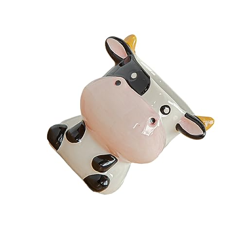siduytin Maceta innovadora con Forma de Dibujos Animados para Plantas de Interior, Varios tamaños Disponibles, cerámica pequeña, Maceta de cerámica para Plantas, Maceta de Animales, Vaca