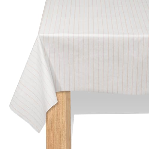 Image of Coterie Striped Paper Tablecloth | Soft Striped Paper Tablecloth for Bridal, Baby, Tea, Garden, Birthday Parties | 8.5' x 4.5' (Pink)