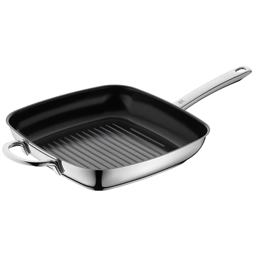 WMF Durado Grillpfanne Induktion gerillt 28x28 cm, Steakpfanne Induktion, Cromargan Edelstahl beschichtet, Keramikbeschichtung, backofenfest