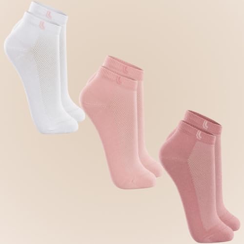 Kit 3 Pares Meias Cano Curto Branca, Rosa e Rosa escuro Lupo (BR, Alfa, M, Regular, Regular, Rosa Es