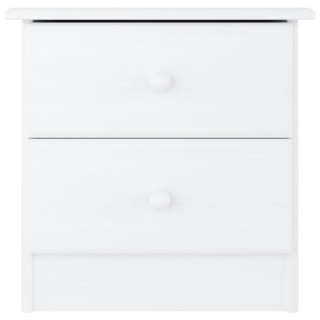 Generico Comodino Alta Bianco 41x35x41 cm in Legno Massello di Pino,Comodini