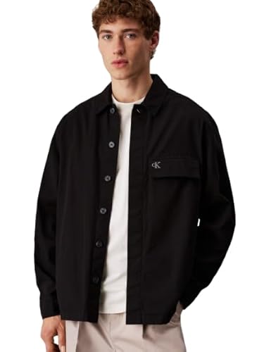 Calvin Klein Jeans Men's Clean CTN OVERSHRT CK Black J30J326724_BEH Shirt, Ck Black